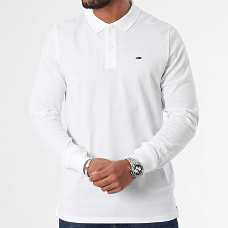 Tommy Jeans - Polo slim a manica lunga 8309 Bianco