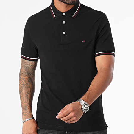 Tommy Hilfiger - Polo Slim Fit Tipped Manga Corta 7346 Negro