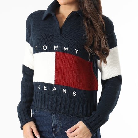 Tommy Jeans - Maglione donna Rwb Flag Ruby 8677 Navy Red White