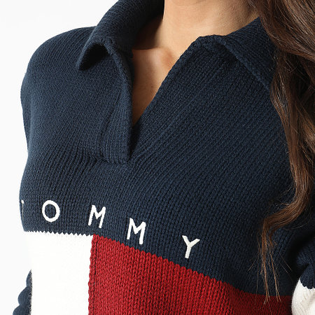 Tommy Jeans - Maglione donna Rwb Flag Ruby 8677 Navy Red White