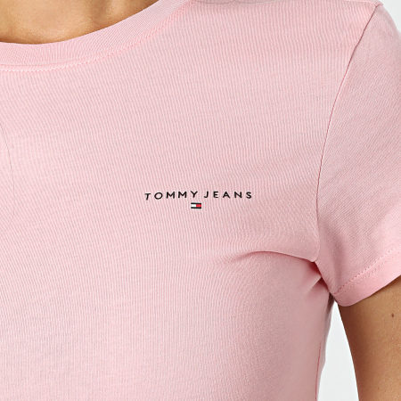 Tommy Jeans - Dames-T-shirt Linear Slim 8785 Roze