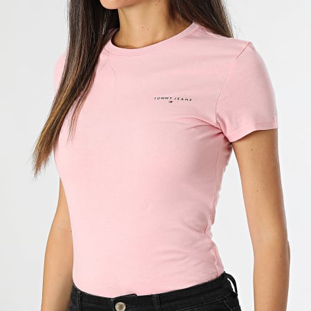 Tommy Jeans - Dames-T-shirt Linear Slim 8785 Roze