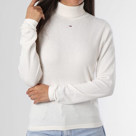 Tommy Jeans - Pull Col Roulé Femme Essential 9686 Beige Clair