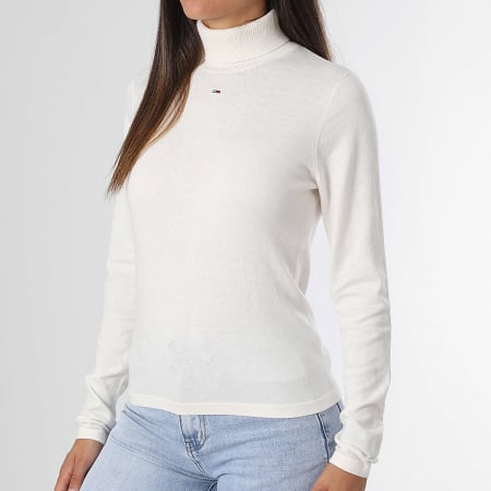 Tommy Jeans - Pull Col Roulé Femme Essential 9686 Beige Clair