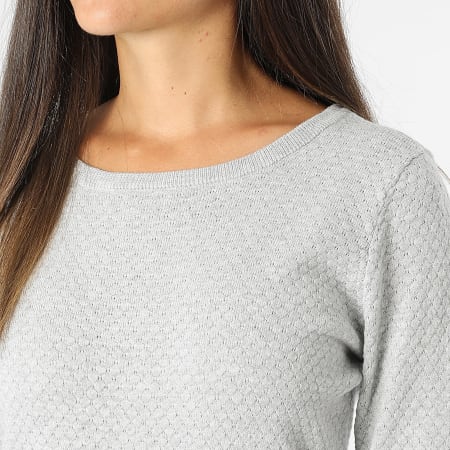 Vero Moda - Pull Femme Care Structure Gris Chiné