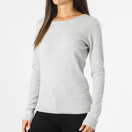 Vero Moda - Pull Femme Care Structure Gris Chiné