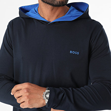 BOSS - Camiseta con capucha de manga larga Mix And Match 50515306 Azul Marino