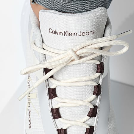 Calvin Klein - Eva Runner Low Lace 0968 Mushroom Bitter Chocolate White Sneakers