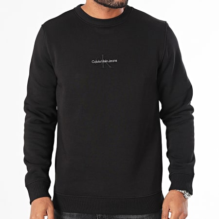 Calvin Klein - Zwart Monogram Ronde Hals Sweat 5630