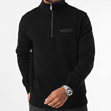 Calvin Klein - Sudadera Cuello Cremallera Logo Bordado 3729 Negro