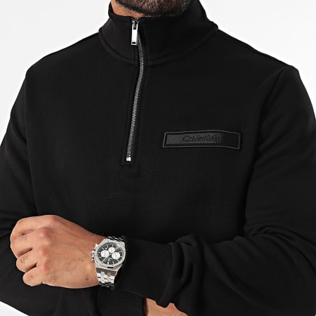 Calvin Klein - Sudadera Cuello Cremallera Logo Bordado 3729 Negro