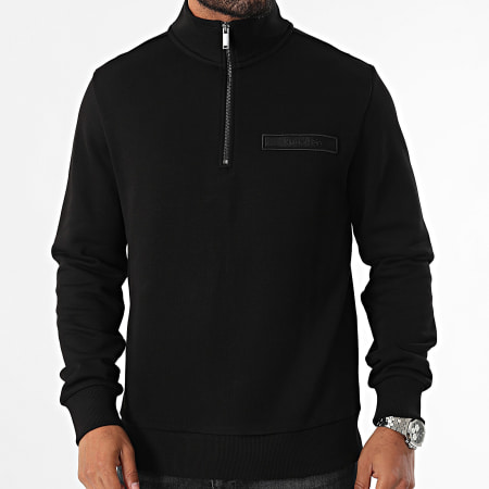 Calvin Klein - Sudadera Cuello Cremallera Logo Bordado 3729 Negro