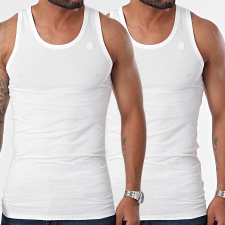 G-Star - Lote de 2 camisetas sin mangas D25476-3310 Blanco