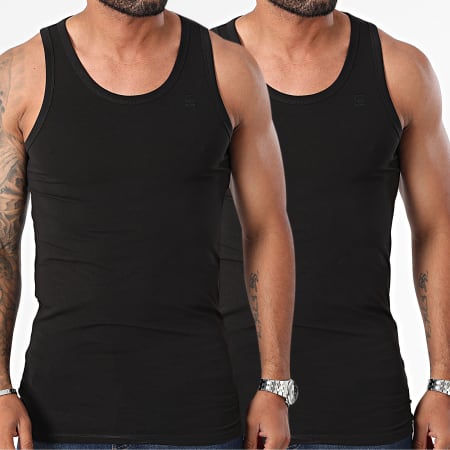 G-Star - Juego de 2 camisetas sin mangas D25476-3310 Negro