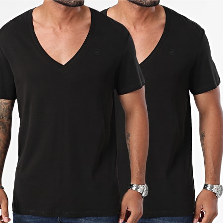 G-Star - Set van 2 T-shirts met V-hals D25500-124 Zwart