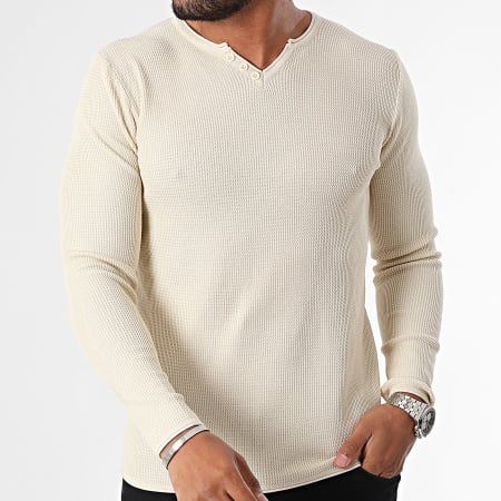 KZR - Beige trui met V-hals