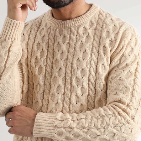 LBO - Pull Col Rond Torsades 1429 Beige
