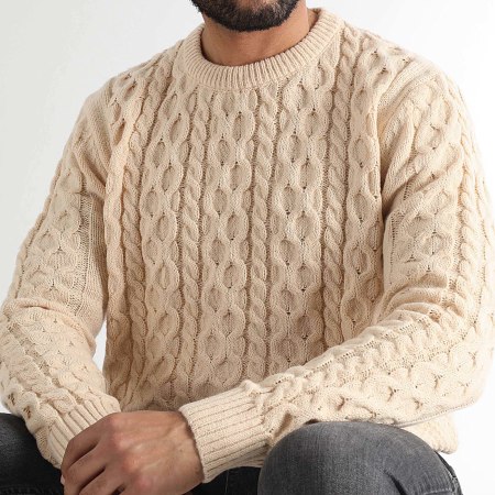 LBO - Pull Col Rond Torsades 1429 Beige