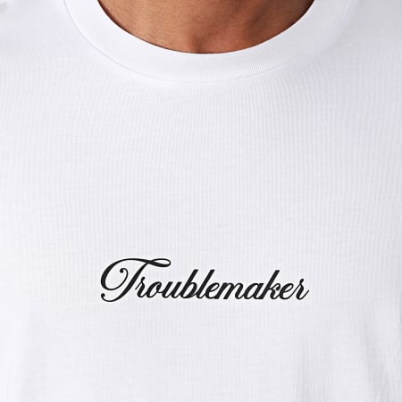 Luxury Lovers - Oversize Tee Shirt Large Troublemaker Enrage Blanco