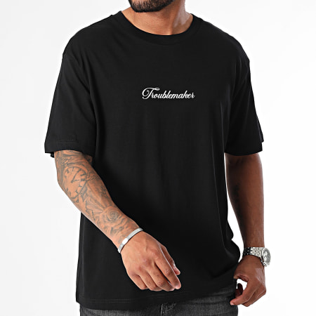 Luxury Lovers - Oversized T-shirt Large Troublemaker Hooligan Zwart