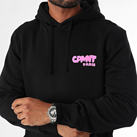 Comportement - Sudadera Bubble Negro Rosa Fluo