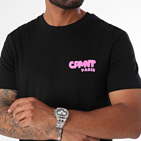 Comportement - Camiseta Bubble Negro Rosa Fluo