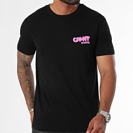 Comportement - Bubble Tee Shirt Zwart Roze Fluo