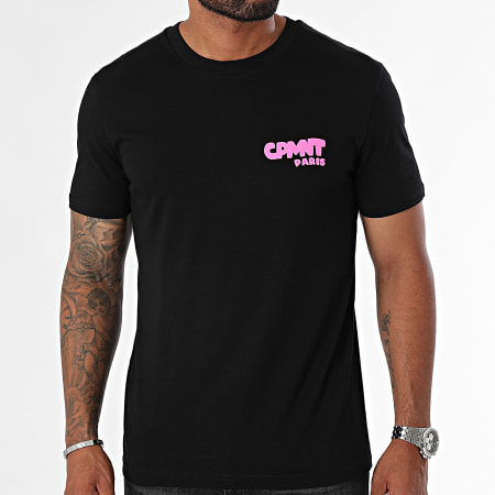 Comportement - Bubble Tee Shirt Zwart Roze Fluo