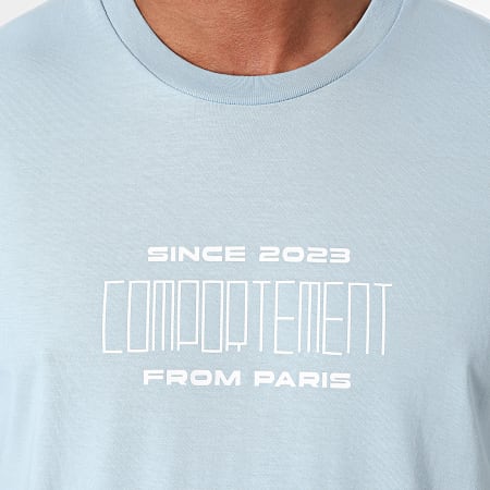 Comportement - Strech Tee Shirt Lichtblauw