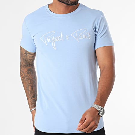 Project X Paris - Tee Shirt Col Rond 1910076 Bleu Clair