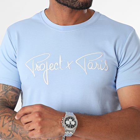 Project X Paris - Tee Shirt Col Rond 1910076 Bleu Clair