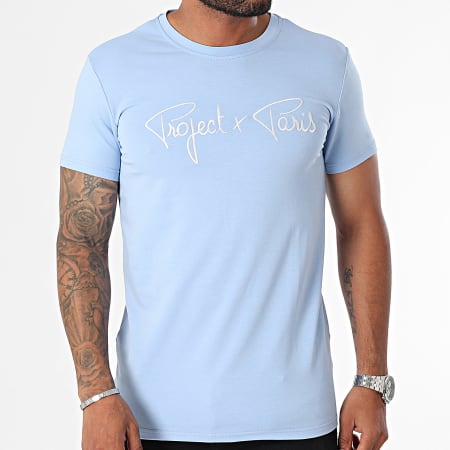 Project X Paris - Tee Shirt Col Rond 1910076 Bleu Clair
