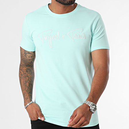 Project X Paris - Turquoise Ronde Hals T-shirt 1910076