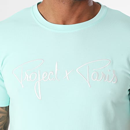 Project X Paris - Tee Shirt Col Rond 1910076 Bleu Turquoise