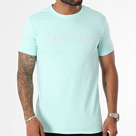 Project X Paris - Turquoise Ronde Hals T-shirt 1910076