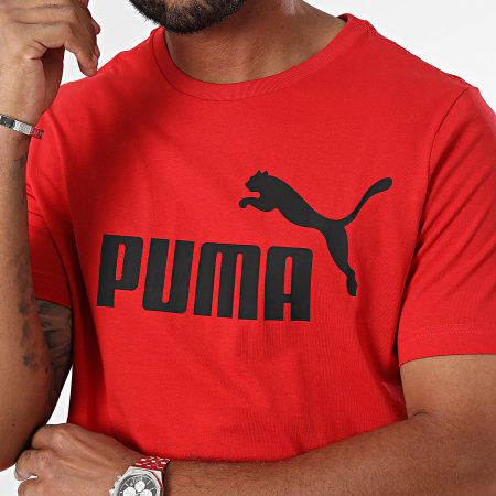 Puma - Maglietta essenziale con logo rosso