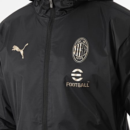 Puma - AC Milan Trainingsjack voor alle weersomstandigheden 777522 Zwart Goud