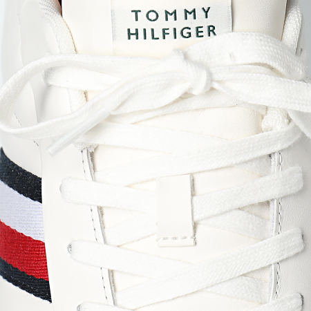 Tommy Hilfiger - Icon Court Piel Rayas 5163 Zapatillas Ancient White