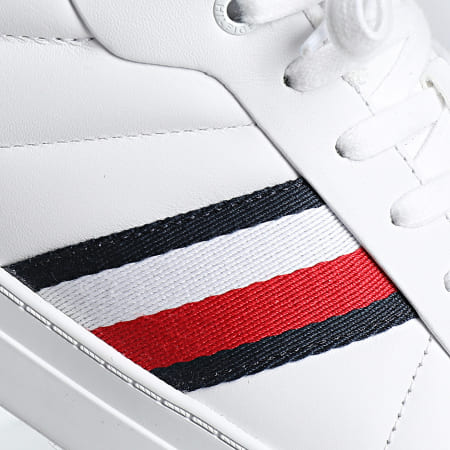 Tommy Hilfiger - Sneakers Icon Court in pelle a strisce 5163 bianco