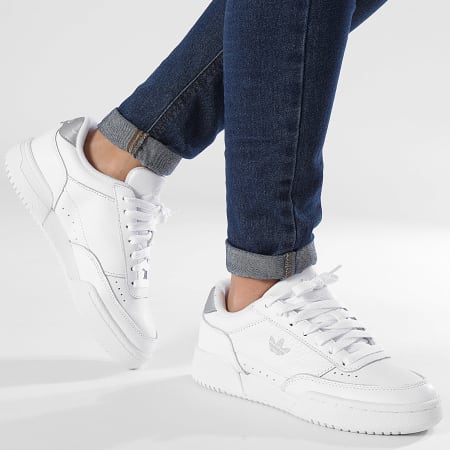 Adidas Originals - Sneakers donna Court Super W IF9433 Footwear White Silver Metallic Halo Blue