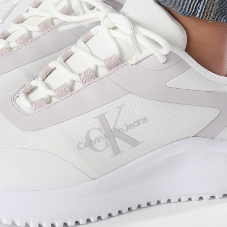 Calvin Klein - Eva Runner Laag Kant Mix 1442 Helder Wit Lilac Ash Sneakers