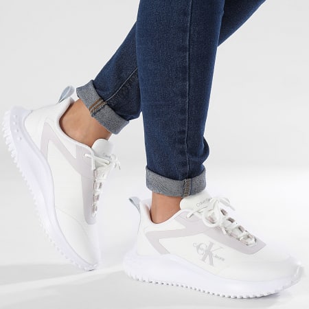 Calvin Klein - Donna Eva Runner Low Lace Mix 1442 Bright White Lilac Ash Sneakers