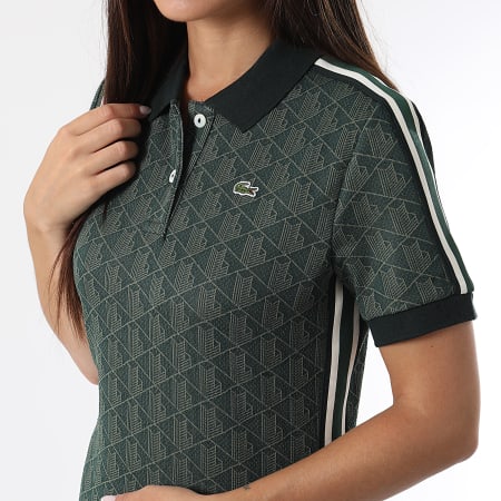 Lacoste - Robe A Bandes Femme Slim Fit The Blend Vert