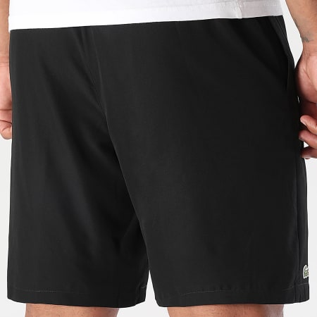 Lacoste - Pantalones cortos Jogging Logo Diamond Cocodrilo Bordado Negro