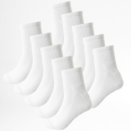 LBO - Lote de 10 pares de calcetines 0027 blancos