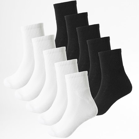 LBO - Lote de 10 Pares de Calcetines 0029 Negro Blanco