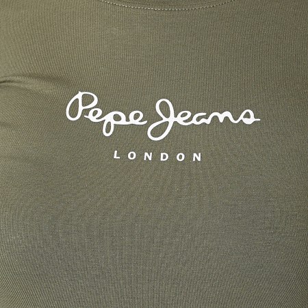 Pepe Jeans - Camiseta Manga Larga Mujer New Virginia Verde Caqui