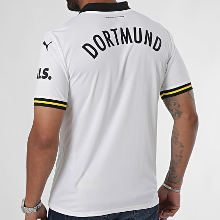 Puma - BVB 09 Tercera Jersey Replica 774964 Blanco Negro Amarillo Camiseta de Fútbol