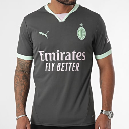 Puma - AC Milan Tercera Camiseta Replica Camiseta de Fútbol 775031 Gris Verde Claro Rosa