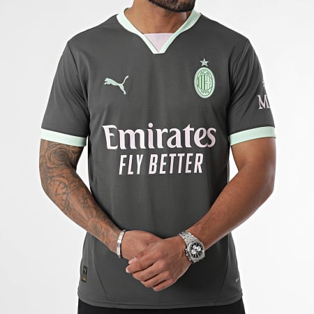 Puma - Maglia AC Milan Terza Maglia Replica Calcio 775031 Grigio Verde Chiaro Rosa